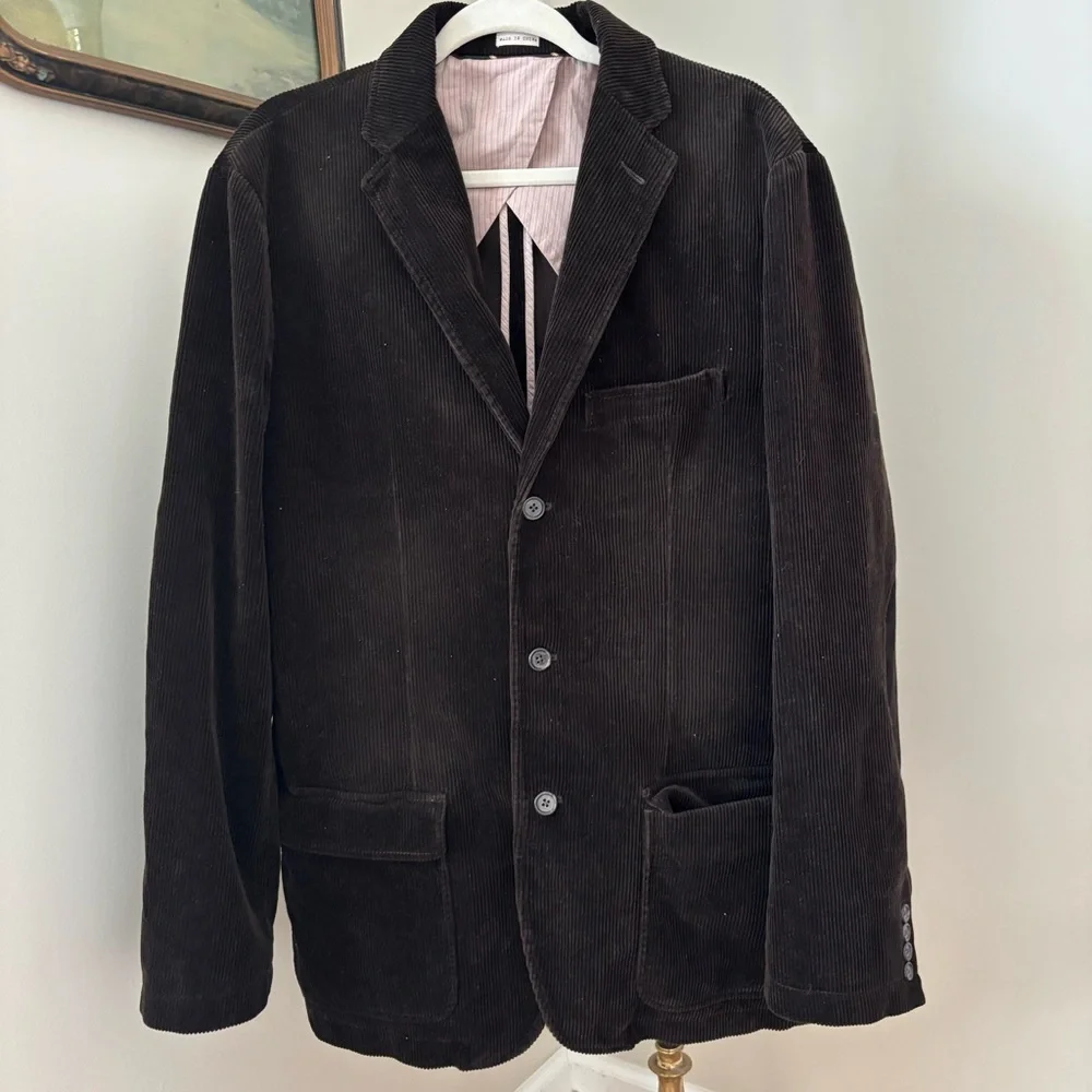 J. Crew Vintage Grandpacore Brown Corduroy Sport Coat Blazer Size Large - Picture 1 of 13